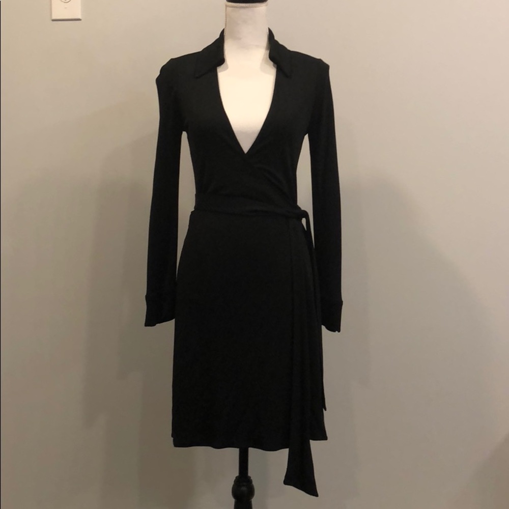 Diane Von Furstenberg Black Wrap Dress